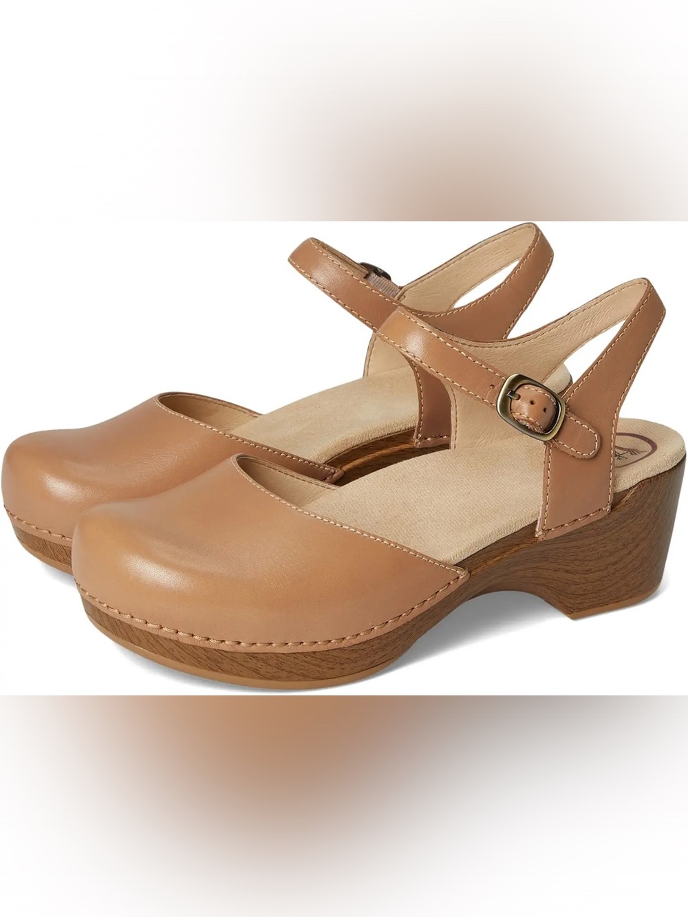 NIB Dansko Sam Clog Sandal Tan Beige Sand Dollar Size 38 7.5 8